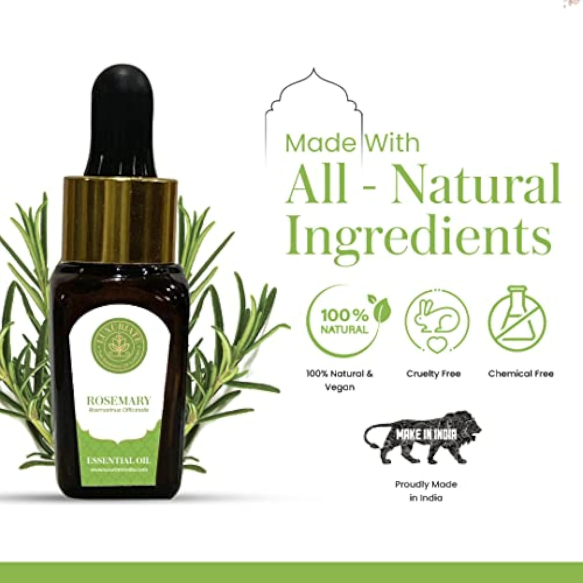 LUXURIATE 100% Pure Natural Essential Oil for Hair Growth